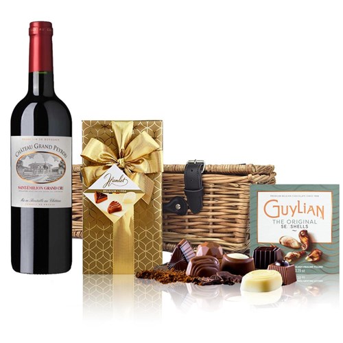 Chateau Grand Peyrou Grand Cru St Emilion 75cl Red Wine And Chocolates Hamper